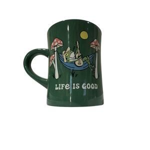 Life Is Good Frog Mushroom Guitar Coffee Mug